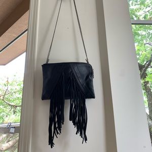 Steve Madden fringe purse faux leather chain strap